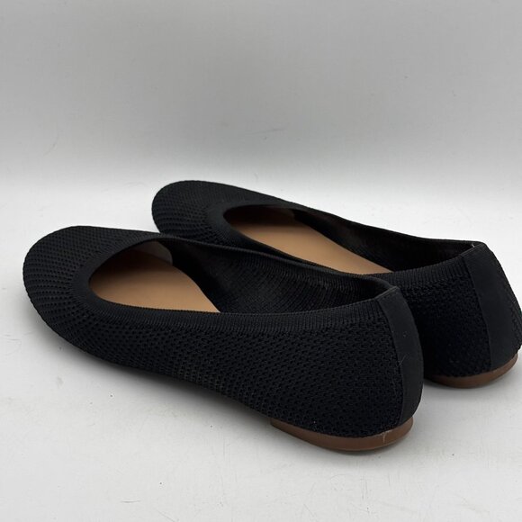 Lucky Brand Erin Black Knit Flats Women 8.5 Round Closed Toe Slip On Ballet Shoe - Picture 6 of 8
